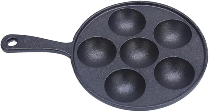 Takoyaki Pan Barbecue Plate Easy to Clean Multipurpose 6 Cavities Takoyaki Meatball Grill Pan Baking Pan for Camping Indoor