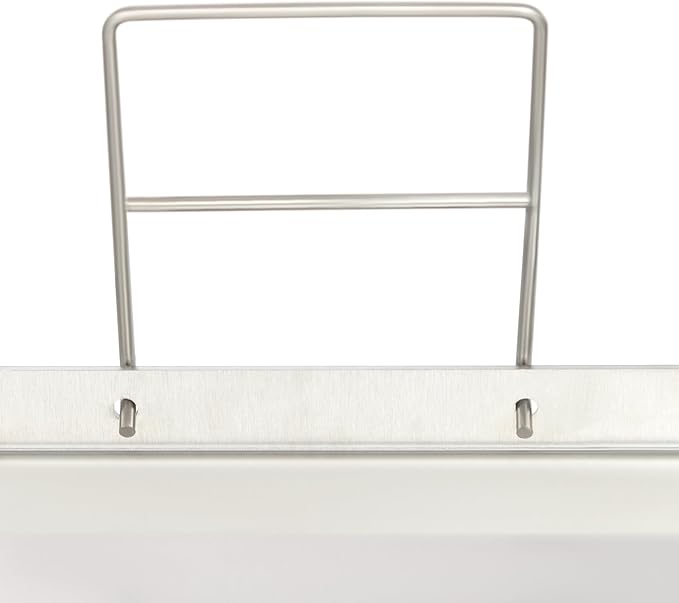 25" x 20" Stainless Steel Griddle Insert for Gas Grill, Flat Top Plate Insert with Grease Drain Hole and Removable Handles for Gas and Charcoal Grills, Camping and Parties