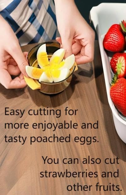 Generic 3-in-1 Multi-Functional Egg Slicer, Stainless Steel Blade & Body, Blue, Yellow, Red, Perfect for Eggs & Fruits