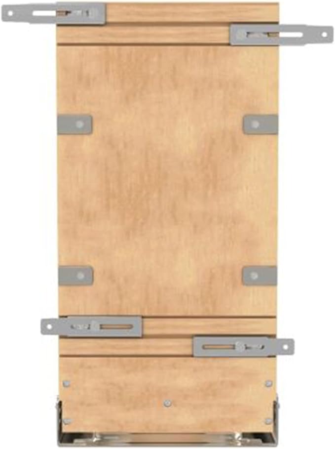Rev-A-Shelf 8" Pullout Wooden Bakeware Organizer Shelf for Kitchen Cabinets, Pots and Pans Wire Storage Rack w/ Soft-Close Slides, 447-BCSC-8C