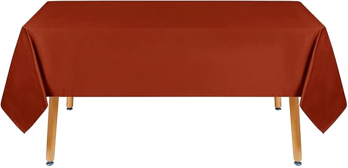 Obstal Rust Rectangle Table Cloth - Heavy Duty Water Resistance Polyester Tablecloth, Decorative Fabric Table Cover for Outdoor and Indoor Use, 60x120 Inch