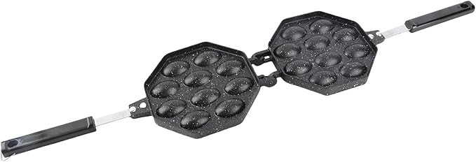 Egg Waffle Pan Stovetop Aluminum Alloy Anti Stick Bubble Maker Commercial 15x37.5cm