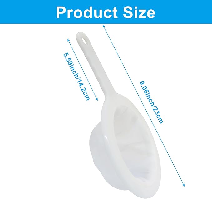 2Pcs Ultra Fine Mesh Strainer, Nylon Food Strainer Yogurt Mesh Sieve Plastic Colander, Mini Brine Shrimp Separation Net for Kitchen(120 Mesh)