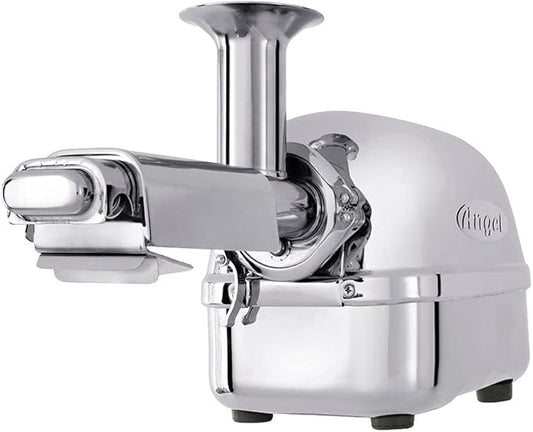 Angel Juicer AG-5500SFH Stainless Steel Electric Juice Extractor, SUS-304 Food Grade, 3HP Grinding Force, Dual Gear Technology, 10-Year Warranty