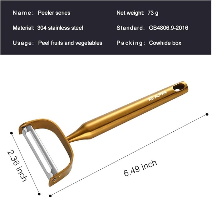 Potato, Vegetable, Apple Peelers for kitchen, Fruit, Carrot, Veggie, Potatoes Peeler, Y-Shaped Stainless Steel Peelers, with Ergonomic Non-Slip Handle & Sharp Blade, Good Durable KG ALPHA Golden
