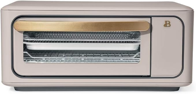 Beautiful by Drew Infrared Air Fry Toaster Oven 1800W with 9-Slice Capacity and Multi-Function Cooking (Porcine Taupe)