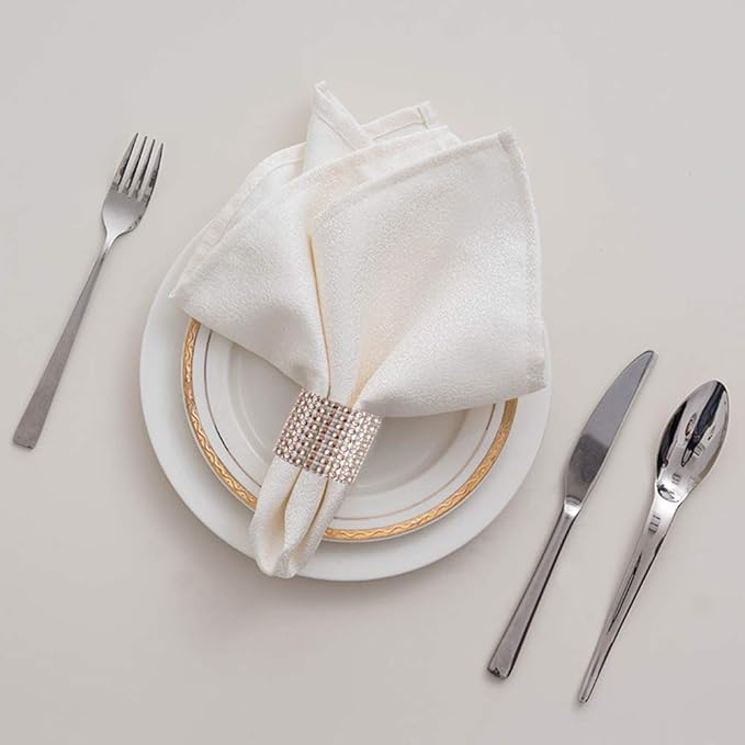 Accmor 50pcs Napkin Rings, Champagne Napkin Rings Buckles for Table Decorations, Wedding, Dinner, Party, DIY Decoration