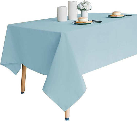 Obstal Dusty Blue Rectangle Table Cloth - Heavy Duty Water Resistance Polyester Tablecloth, Decorative Fabric Table Cover for Outdoor and Indoor Use, 60x120 Inch