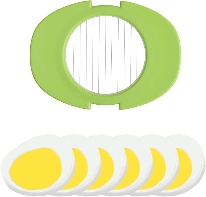 Egg Slicer Set with 3 Cutters - Cut Boiled Eggs into Thin Slices, Wedges or Halves - Easy Manual Egg Slicing - No Power, No Noise - Great for Sandwiches, Salads and Hors d'Oeuvres - With Slicer Stand