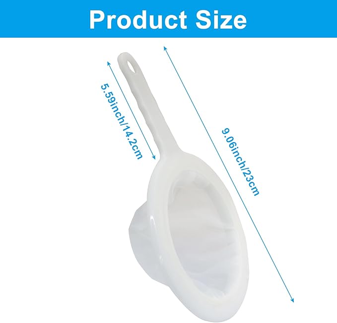 2Pcs Ultra Fine Mesh Strainer, Nylon Food Strainer Yogurt Mesh Sieve Plastic Colander, Mini Brine Shrimp Separation Net for Kitchen(80 Mesh)