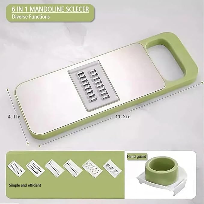 6-in-1 Mandoline Slicer, Once for All Safe Mandoline Slicer Stainless Steel for Kitchen, Vegetable Chopper Slicers, Detachable Blade, Kitchen Chopping Artifact, Versatility(2PCS)