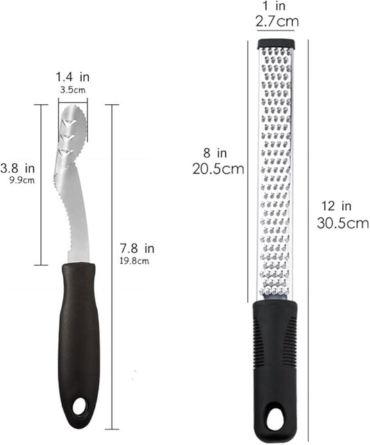Jalapeno Pepper Corer, Lemon Zester Cheese Grater,Core Deseeder for Jalapenos, Chilis, Banana, Bell Peppers, Zucchini, Cucumber (1 Jalapeno Pepper Corer＋1 Lemon Citrus Zester Cheese Grater)