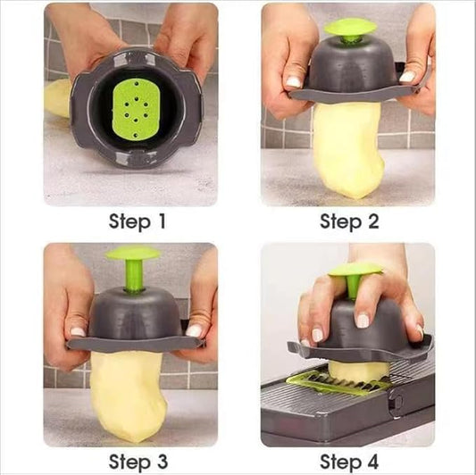 A.D. International 16 In 1 Handheld Manual Kitchen Multifunctional Potato Veggie Grater Mandoline Slicer Machine Onion Cutter And Vegetable Chopper (Kitchen Gadget & Essential)