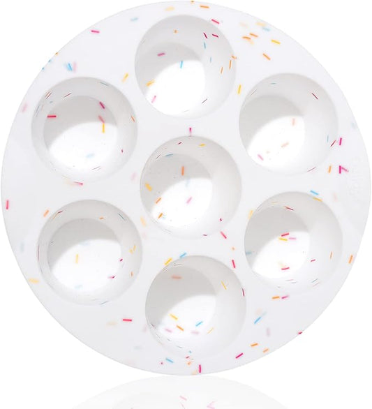 SHEbaking Silicone Egg Bite Molds Air Fryer Muffin Pan for Baking Non-Stick Silicone Egg Molds 7 Cups Air Fryer Cupcake Mold for Mini Muffins, Tart, Mini Cupcake BPA Free