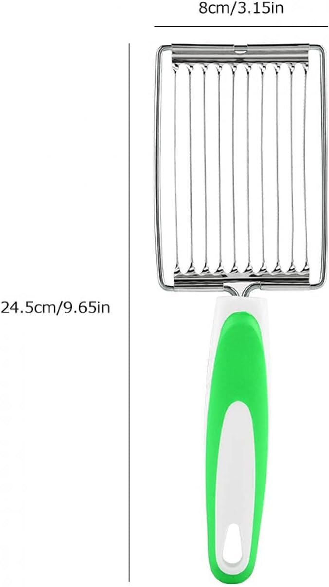 Luncheon Meat Slicers,10 Slices, Egg Cutter Slicers for Boiled Egg Fruit Soft Cheese Slicer Cutter(Green)