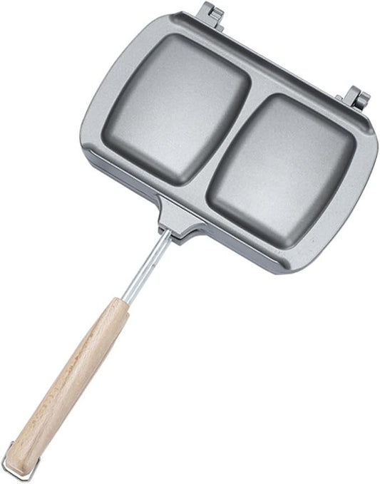 Non-stick Double-sided Frying Pan Sandwich Baking Machine for Home Use Stovetop Press for Sandwiches Waffles Eggs