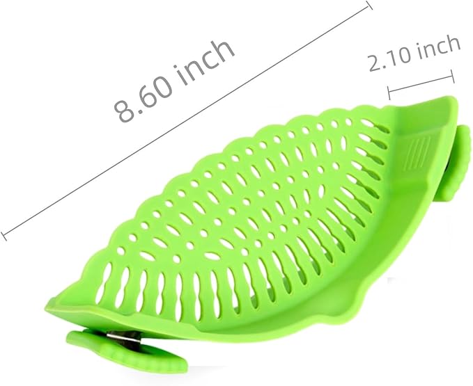 Clip on Strainer Silicone with Silicone Glove | Versatile for All Pans and Pots,Noodle Pasta Pot Strainer Silicone Colander for Vegetables Meat Fruit Spaghetti,Food Strainers(Green)