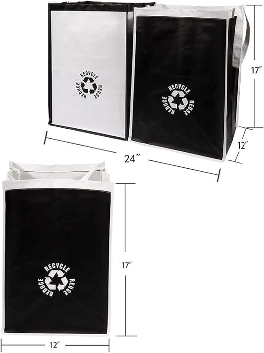 Lily queen Recycle Waste Bag for Kitchen Home Trash Sorting Bins Base Plate Waterproof Baskets Polypropylene 2 Set