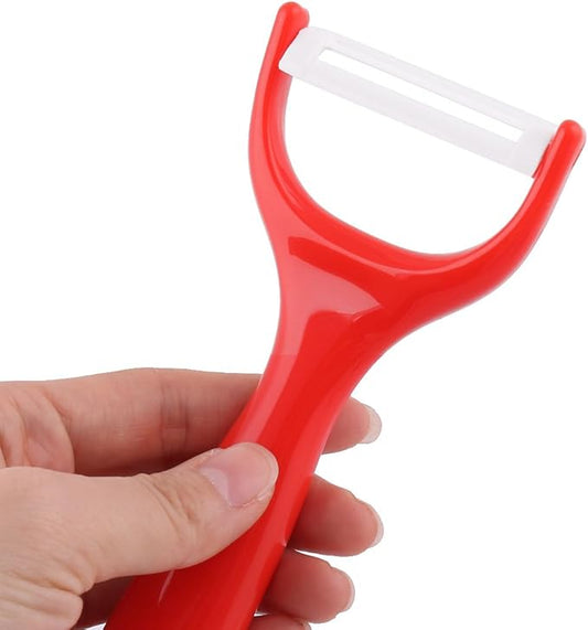 uxcell Plastic Household Kitchen Utensil Fruit Vegetable Potato Peeler 15cm Length Red