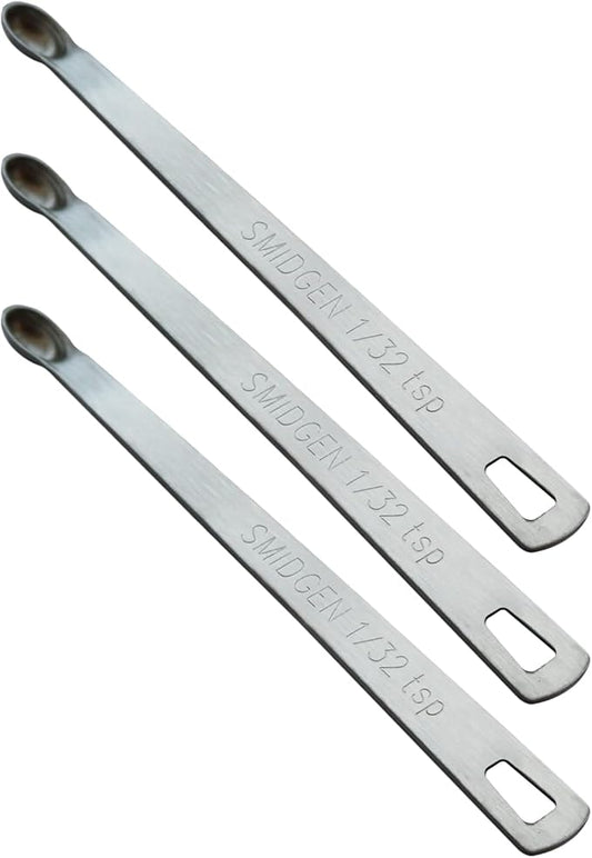 3PCS 1/32 Teaspoon(1/32tsp, 0.16ml, Smidgen) Single Tiny Measuring Spoon, Small Individual Stainless Steel Measure Spoons Only