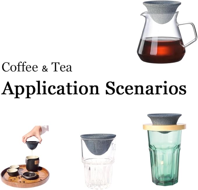 sencdfly Pour Over Coffee Dripper, Reusable Ceramic Coffee Filter - Portable Single Serve Coffee Maker, Porcelain Slow Filter Cone Dripper for Travel Camping Office Home Brewing