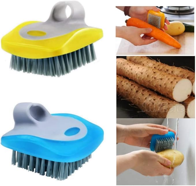 Fruit Vegetable Brush Carrot Washing Brush and Finger Peeler Vegetable Peeler Palm Peeler Set for Fruits, Potatoes, Cucumber, Kitchen Gadgets Set,(Assorted Colors)