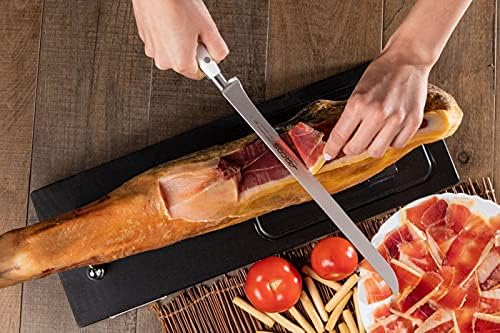 Arcos Series Riviera Blanc - Slicing Knife Ham Knife - Blade Nitrum Forged Stainless Steel 12" - Handle Polyoxymethylene (POM) White Color