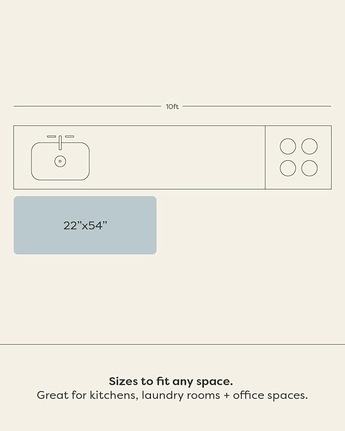 House of Noa Nama Standing Mat – Anti-Fatigue Cushioned Kitchen Mats for Floor | Ergonomic Bounce-Back Foam Kitchen Mats | Anti-Fatigue Mats for Kitchen & Standing | Aspen Reed | 22"x54"