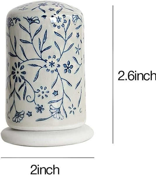 123Arts Ceramic Toothpick Holder Retro Hand Painted Flower Toothpick Box,Table Decoration