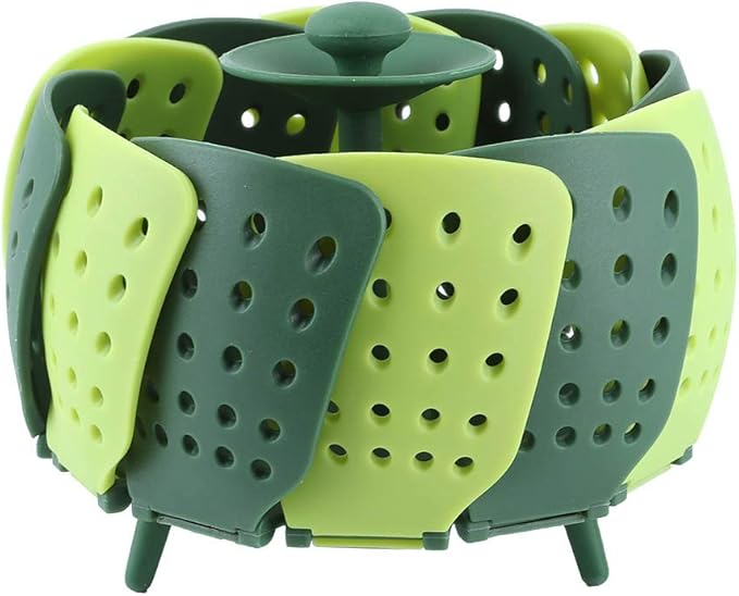 2pcs Foldable Steamer Basket,Silicone Vegetable Steamer Basket,Food Steamer,Pot Steamer Basket High Temperature Resistant Cooker Dish Steamer Basket For Steaming Fruit