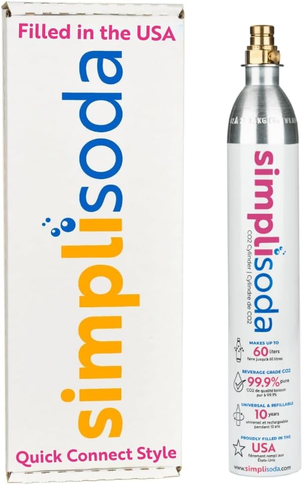 60L CO2 Canister Cylinders - Compatible with Sodastream Quick Connect Only [Including ART, TERRA ENSO & DUO] - Soda Streaming Machine CO2 Tanks Gas Refill, | 14.5 oz, 1 Pack