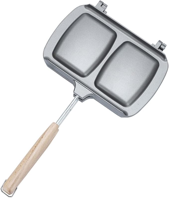 OUNONA Sandwich Mold Pan Double Sided Frying Pan Stovetop Sandwich Maker Non-stick Easy to Use Outdoor/