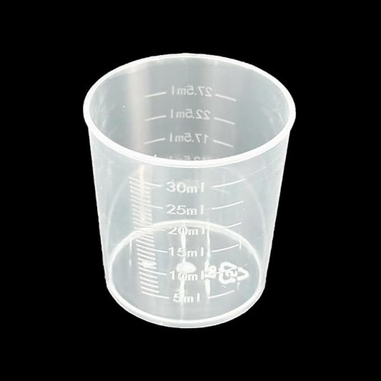 50 Pack 30ml/1.02oz Plastic Liquid Measuring Cups Transparent Mixing Cups Medicine Cups Lab Graduated Beakers Clear Measuring Jugs Set Medium Kitchen Baking Cooking Measure Tool Home