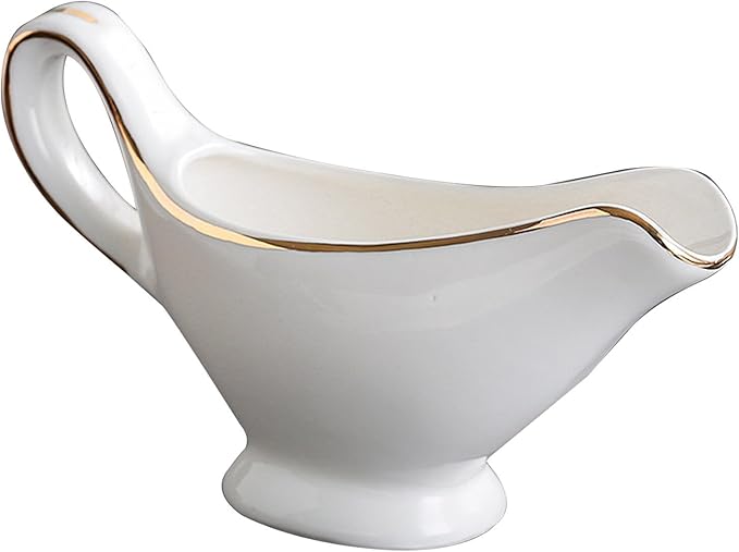 Ceramic Gravy Boat Ceramic Creamer Pitcher Gravy Sauce Boat Sauce Cup Milk Creamer Jug Porcelain Containers Kitchen Supplies (300ml)