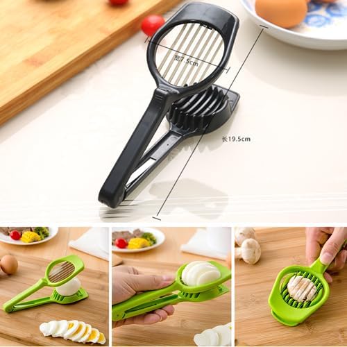 Egg Slicer, Boiled Egg Cutter, Multifunctional Handheld Kiwi Banana Strawberry Fruit Slicer, Stainless Steel Wire with 2 Cutting Faces, Home Kitchen Bar Tool