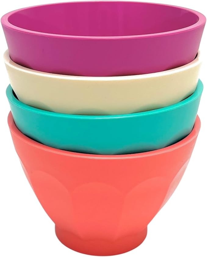 Mintra Home Unbreakable Bowls 4pk (Small - 250ml, Set 2 Purple, Cream, Teal, Salmon)