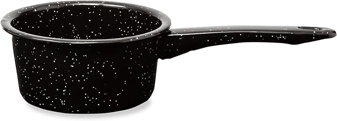Millvado Granite 1 Quart Saucepan, Naturally Nonstick Sauce Pots, Speckled Enamel Cookware, Small Sauce Pan for Cooking and Boiling, Granite Cooking Pot for Stovetop, Campfire, Outdoor Stove