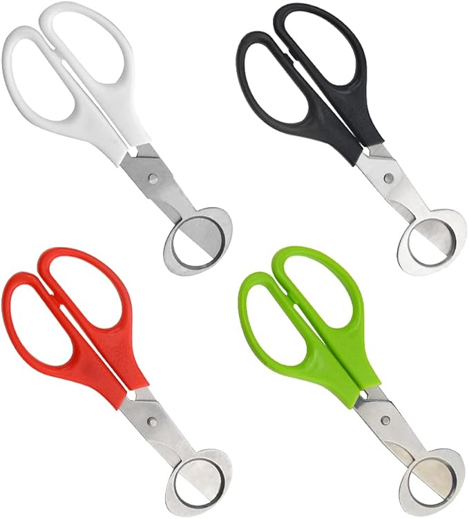 12Pack Stainless Steel Quail Egg Cutter - Scissors for Pigeon Eggs, Opener, Cracker - Four Colors