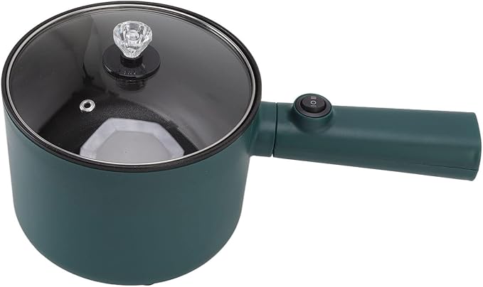 Electric Cooking Pot, 1.8L Nonstick Food Grade 6 Function 2 Temperature Mode Long Handle Electric Cooker for Home Cooking