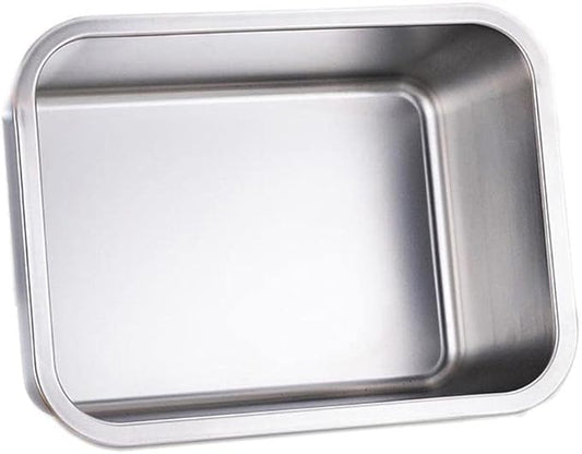 KUNWU Stainless Steel Rectangle Sheet Pan 14"x10"x2.75" Bakeware, Cake Pan Tray for Cake, Cookie (S (14"x10"), 2.75" Deep)