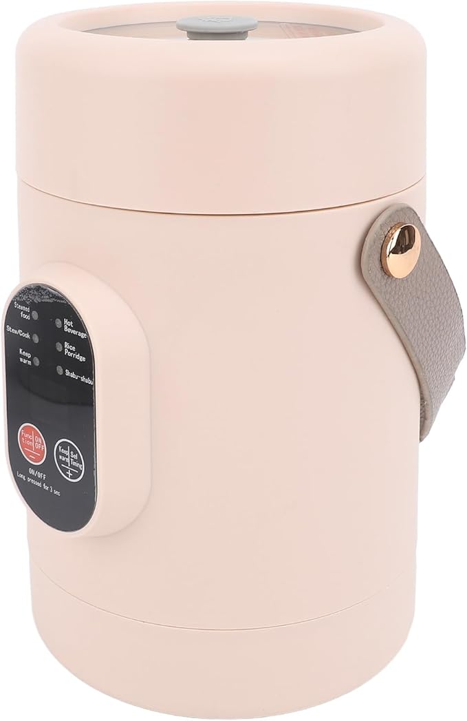 TOPINCN Mini Electric Cooker, Visual Lid, Portable Stewing Pot 500W, Hot Pot Electric, Comfortable Grip, Suitable for Home, Travel, Camping (US Plug 110V)