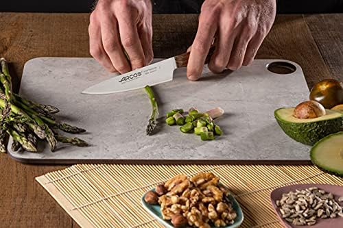 Arcos Chef Knife 5 Inch Stainless Steel. Professional Kitchen Knife for Cooking. Ovengkol Wood Handle 100% natural FSC and 140 mm Blade. Series Nordika. Color Brown.