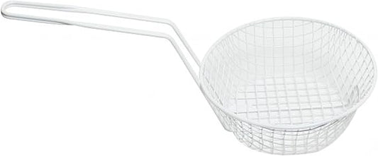 TrueCraftware- 8” Round Breading Basket Coarse Mesh 3" Deep- Culinary Basket for Dredging Chicken French Chips Onion Rings Chicken Wings Food Prep Basket Serving Strainer for Breadcrum Dishes