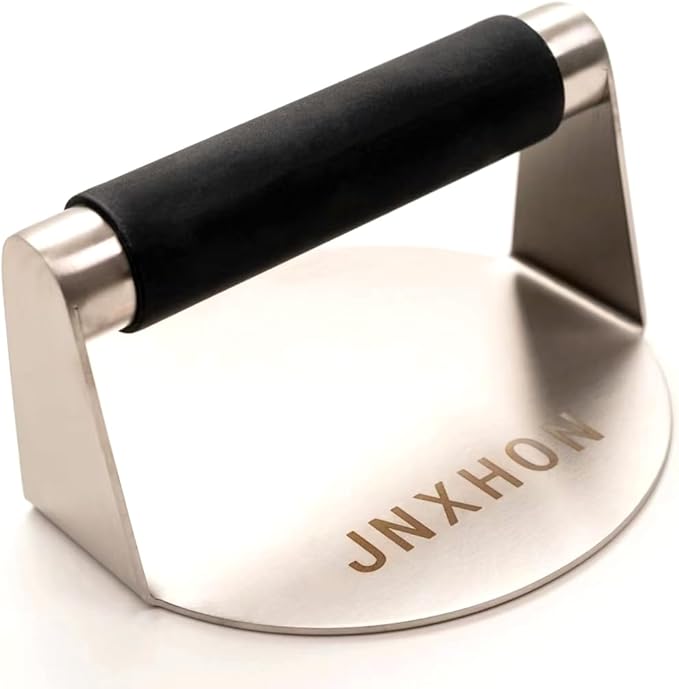 5.5inches 304Stainless Steel Burger Press, Round Burger Smasher ，Hamburger Press for Griddle, Bacon Press, Ground Steak Press，Smash Burger Press with Anti-Scald Handle