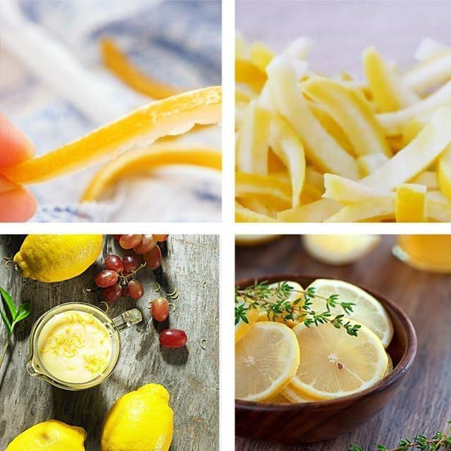Brown Channel Knife, Lemon Peeler Zester Tool, Wood & Stainless Steel Peeler, Ultra Sharp Lemon Rind Twist Peeler Tool, Kitchen Tool for Lemon Orange Citrus Fruit Grater Graters, Peelers Slicers