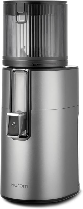 Hurom H400 Easy Clean Slow Juicer, Matte Black | Hands Free | Hopper Fits Whole Produce | Quiet Motor | BPA Free | Easy Assembly | Healthy Living | Cold Press Masticating Juicer (Titanium)
