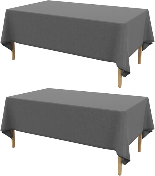 AUSSPVOCT 2 Pcs Textured Linen Table Cloth for Rectangle Table - 52x70 Inch Cloth Tablecloth Rectangular Waterproof Washable Fabric Dining Table Cover for Christmas Holiday Party Kitchen Decor