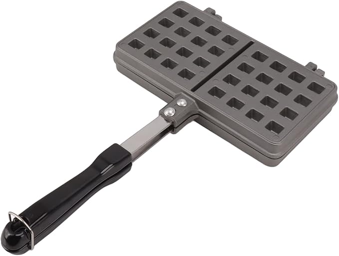 Waffle Maker Pancake Baking Pan, Non Stick Waffle Mold with Flat Bottom, Aluminum Alloy Waffle Iron for Stovetop Cooking, Ergonomic Handle for Easy Grip