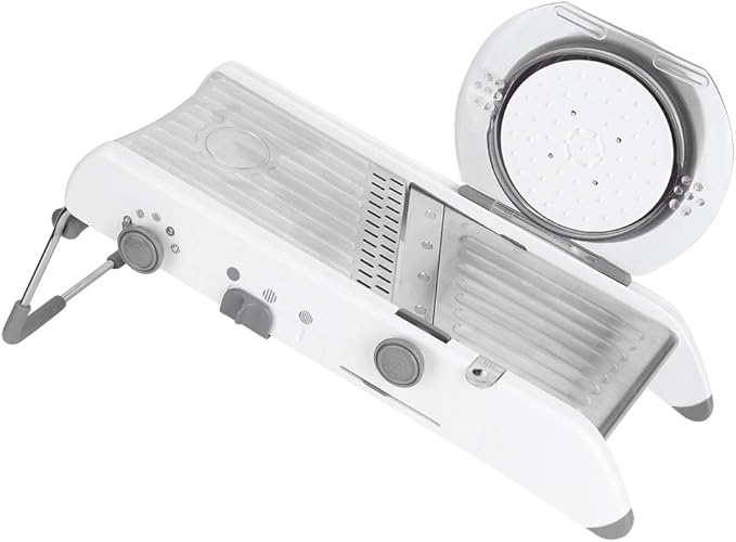 Adjustable Mandoline Slicer, Mandoline Slicer for Kitchen Stainless Steel Vegetable Chopper with 4 Adjustable Blades, Veggie Onion Tomato Slicer Julienne Cutter