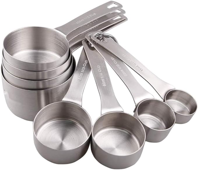 Smithcraft 8-Piece Stainless Steel Measuring Cups Set, Siliver, 240ml